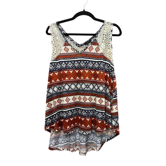 Rue 21 NWT western boho tank with knit back size L - Picture 1 of 5